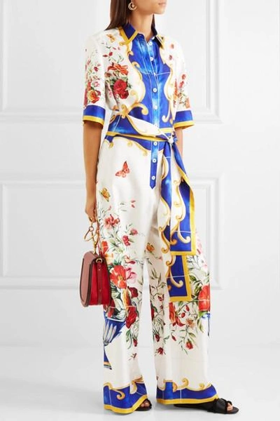 Shop Dolce & Gabbana Printed Silk-crepe Jumpsuit