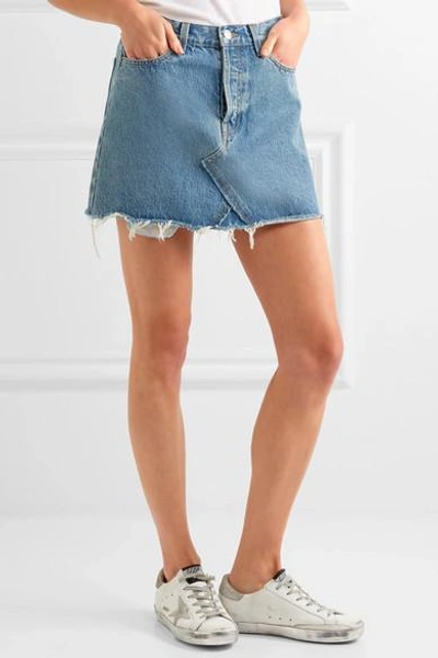 Shop Re/done Originals Distressed Denim Mini Skirt