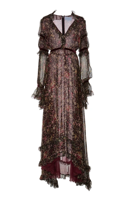 Luisa Beccaria Printed Silk-chiffon Gown