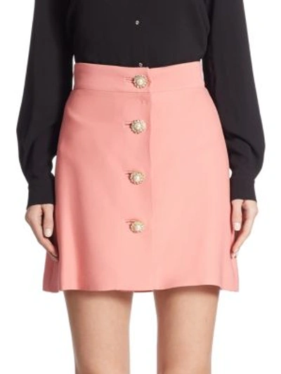 Shop Miu Miu Embroidered Skirt In Pink