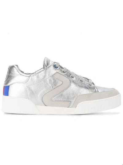 Shop Stella Mccartney Silver Stella Sneakers