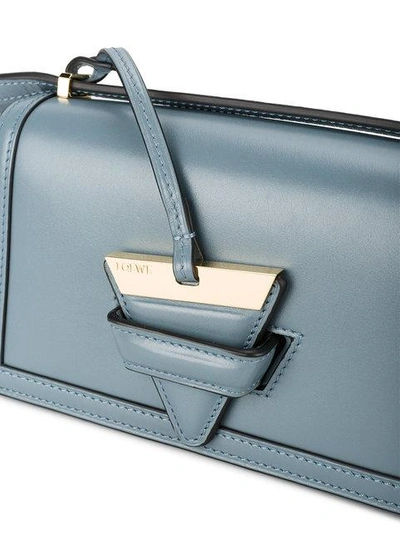 Shop Loewe Blue Barcelona Leather Shoulder Bag