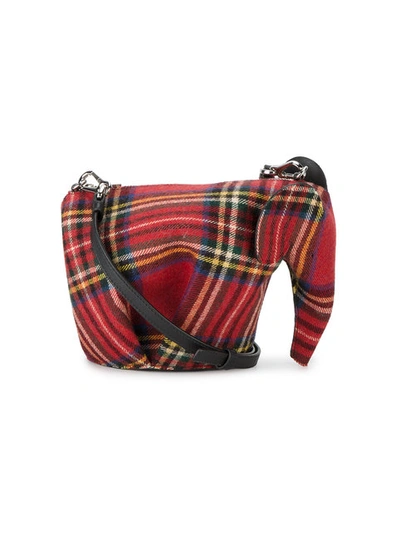 Loewe Red Elephant Mini Tartan Bag In Multicolour