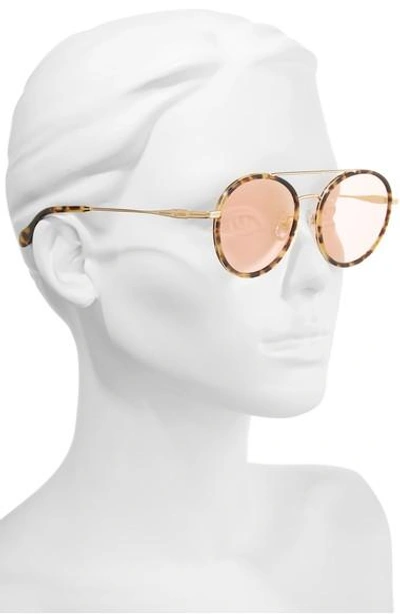 Shop Sonix Charli 50mm Mirrored Lens Round Sunglasses In Brown Tortoise/ Pink Mirror