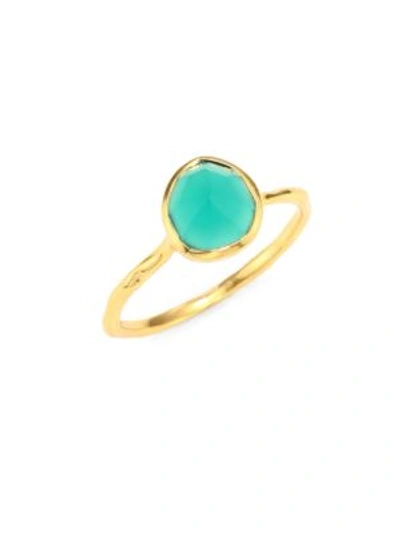 Shop Monica Vinader Siren  Nugget Green Onyx Cocktail Ring In Gold-turquoise