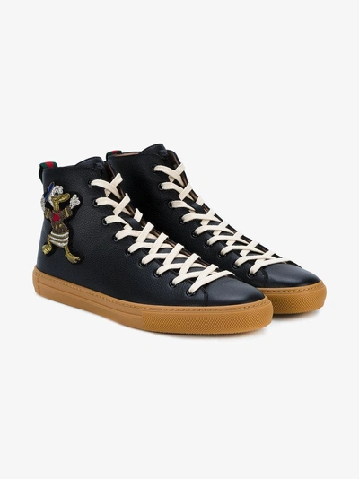Shop Gucci Donald And Lobster Hi Top Sneakers In Black