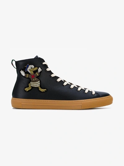 Shop Gucci Donald And Lobster Hi Top Sneakers In Black