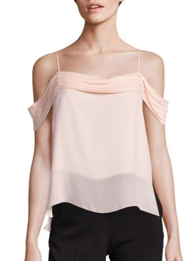 Alexander Wang T Silk Georgette Pleated Off-the Shoulder Top In Blush ...