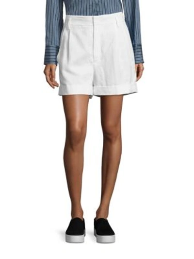 Shop Vince Slouchy Cuffed Shorts In White