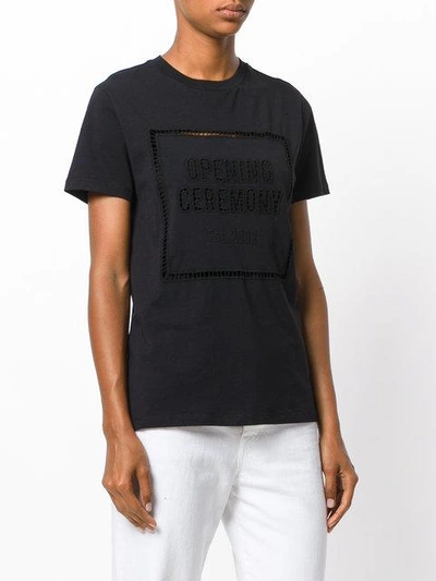 Shop Opening Ceremony Laser Cut T-shirt - Black