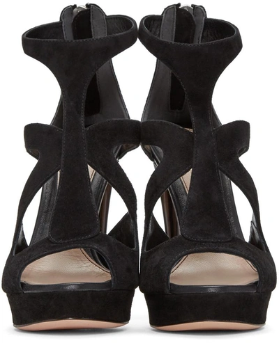 Shop Alexander Mcqueen Black Horn Heel Sandals