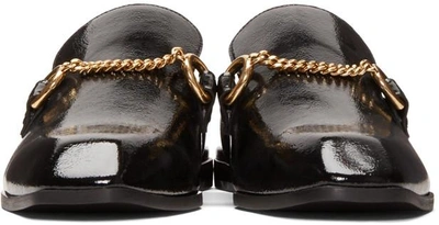 Shop Stella Mccartney Black Chain Slip-on Loafers