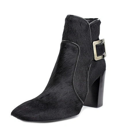 Roger Vivier Bottine Peppy   Square Toe Suede  Ankle Boot' In Black