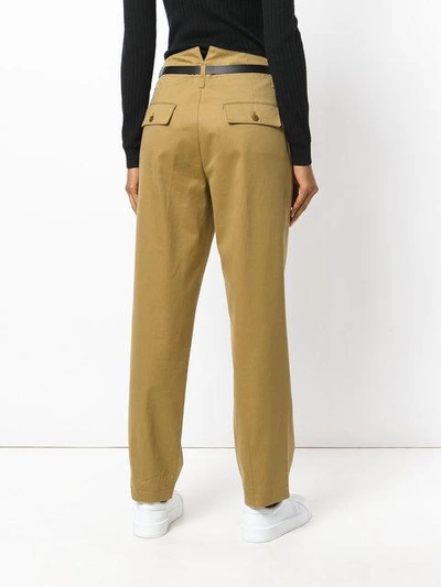 Shop Golden Goose Chino Golden Trousers In Brown