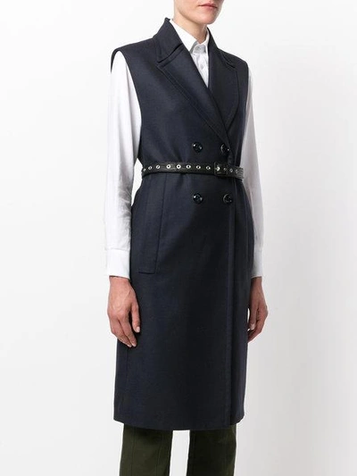 Shop Golden Goose Deluxe Brand Sleeveless Double-breasted Coat - Blue