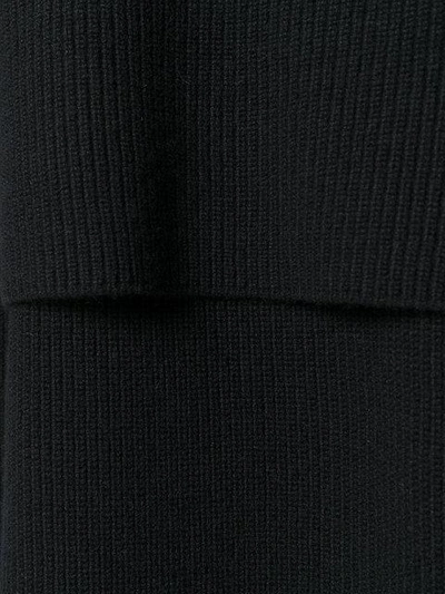 Proenza Schouler Slit-front Ribbed Knit Sweater, Black | ModeSens