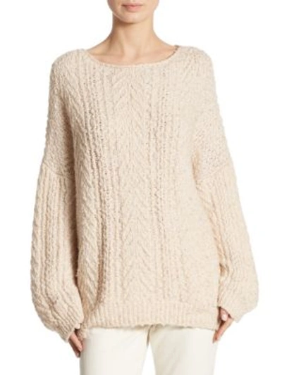 Vince Cable Knit Turtleneck Sweater In Winter White