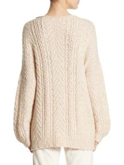 Shop Vince Braided Winter Sweater In Winter White