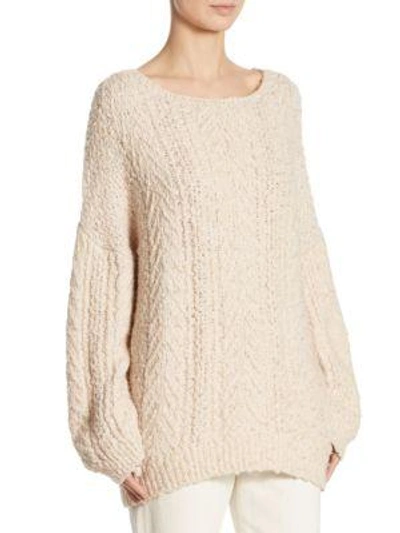 Shop Vince Braided Winter Sweater In Winter White