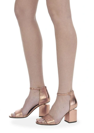 Shop Alexander Wang Abby Metallic Sandal With Rose Gold