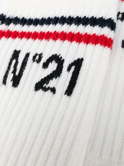 Shop N°21 Branded Ankle Socks In White