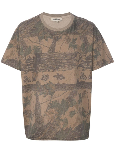 Yeezy Season 4 Forest-print Cotton-jersey T-shirt In Multicoloured ...