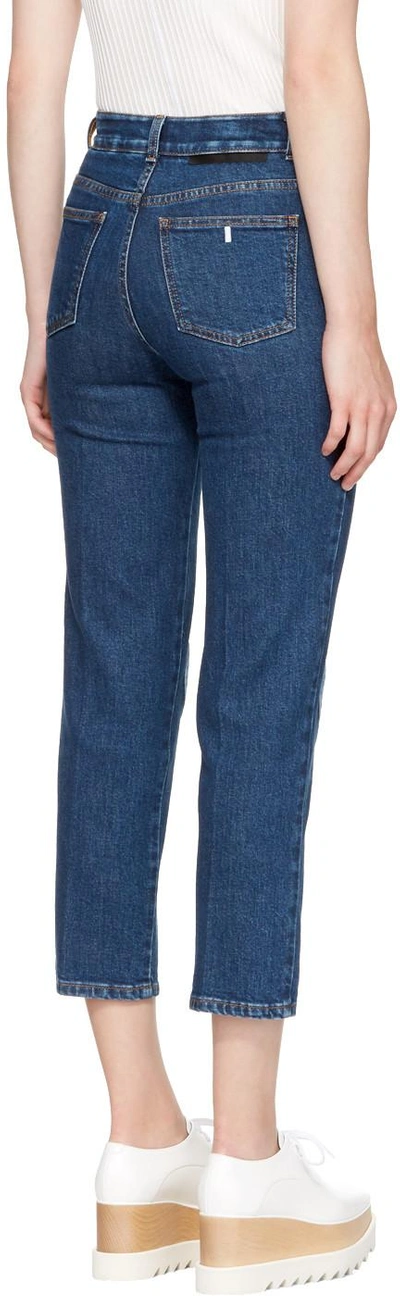 Shop Stella Mccartney Blue High Waist Cropped Skinny Jeans In 4011 Blue