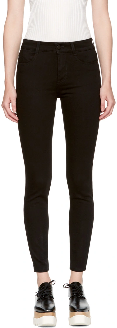 Shop Stella Mccartney Black High Waist Cropped Skinny Jeans In 1000 Black
