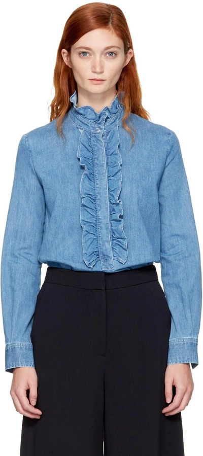 Shop Stella Mccartney Blue Denim Ina Shirt