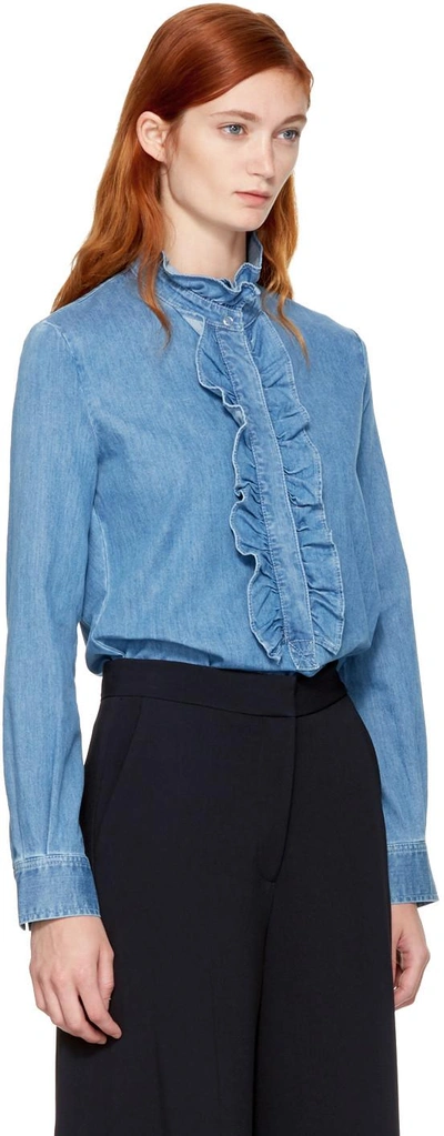 Shop Stella Mccartney Blue Denim Ina Shirt