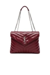 Saint Laurent Medium Loulou Chain Bag In Red