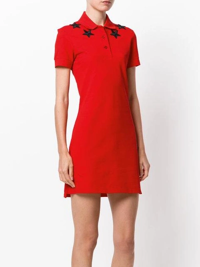 Shop Givenchy Star Patch Polo Shirt Dress