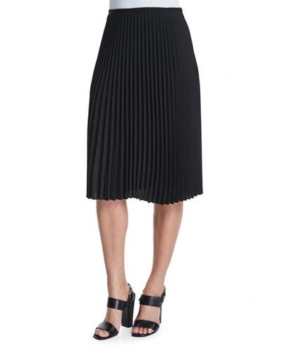 Michael Kors Micro-pleated A-line Skirt, Black