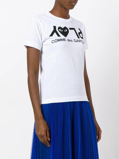 Shop Comme Des Garçons Play Logo Print T In 1 White