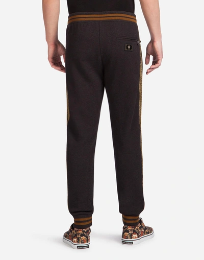 Shop Dolce & Gabbana Jogging Pants In Cotton In Gray