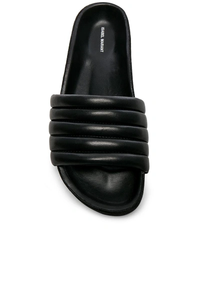 Shop Isabel Marant Hellea Padded Leather Sandals In Black