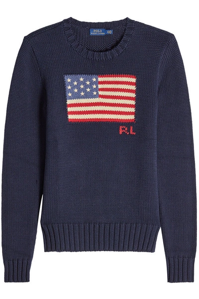Polo Ralph Lauren Cotton Pullover In Blue