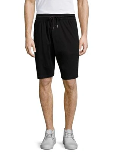 Helmut Lang Cotton Overlap Shorts In 黑色