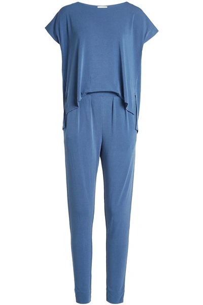 By Malene Birger Stretch Crepe Jumpsuit In Blue