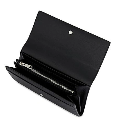 Shop Givenchy Grained Leather Long Wallet In Black