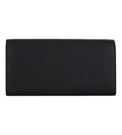 Shop Givenchy Grained Leather Long Wallet In Black