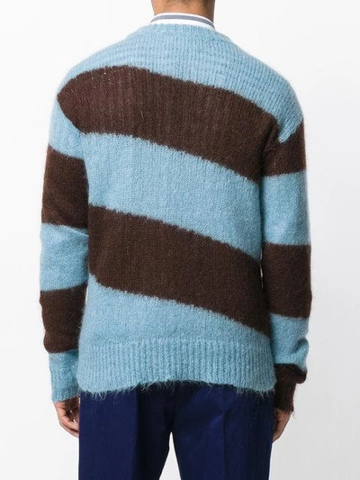 Shop Marni Stripe Knitted Sweater - Blue