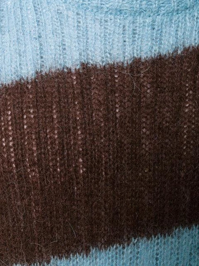 Shop Marni Stripe Knitted Sweater - Blue