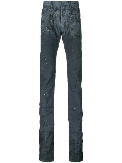 Diesel Elongated Distressed Jeans In Grey