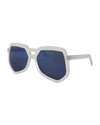 GREY ANT CLIP ACETATE AVIATOR SUNGLASSES, CLEAR