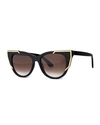 THIERRY LASRY BUTTERSCOTCHY CAT-EYE SUNGLASSES, BLACK/GOLD