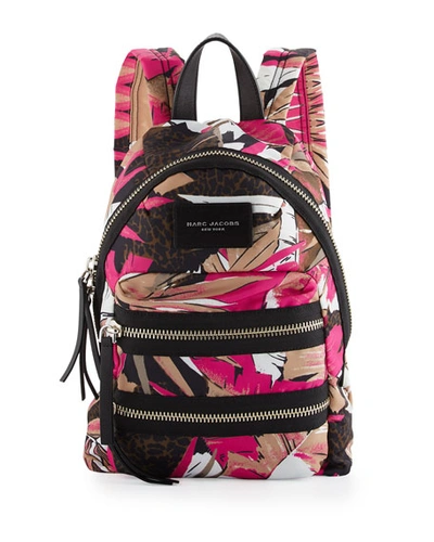 Marc Jacobs Palm-print Nylon Biker Mini Backpack, Pink Multi, Open Pink Pattern