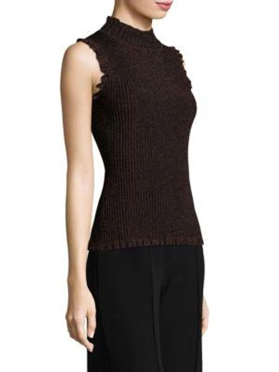 Shop Milly Italian Stardust Sleeveless Sweater In Fuchsia