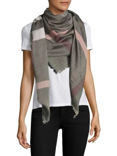 Burberry Relaxed Mega Check Square Scarf In Dark Trench