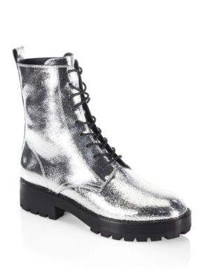 silver combat boots womens